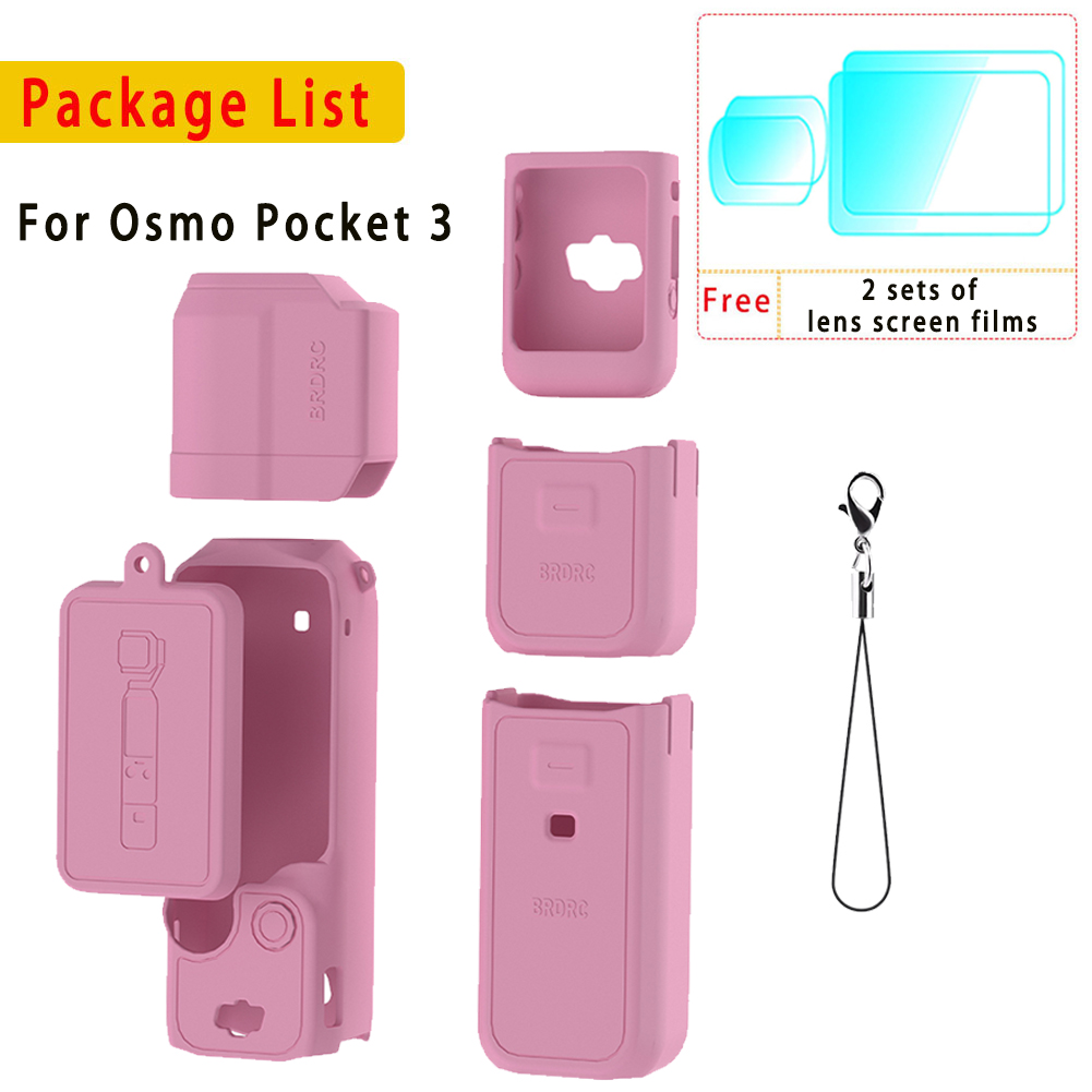 Silicone Cover for Dji Pocket 3 Protective Case Anti-Scratch Handle Soft Sleeve Skin Lens Cap, For Dji Osmo Pocket 3 Accessories: GRAY COLOR