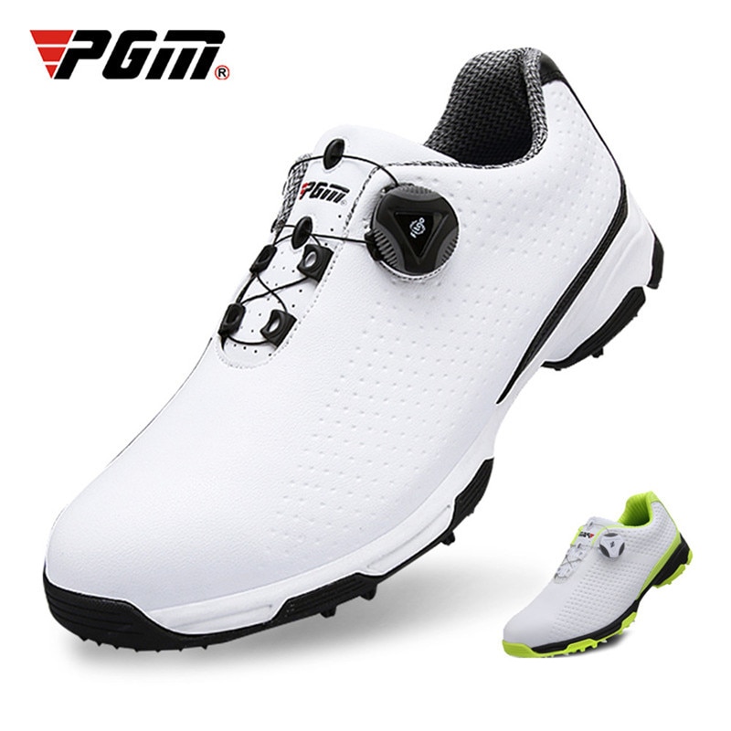 Authentic PGM Golf Shoes Men Sports Shoes Knobs Buckle Breathable Shoes Waterproof Anti-slip Mens Training Sneakers XZ095