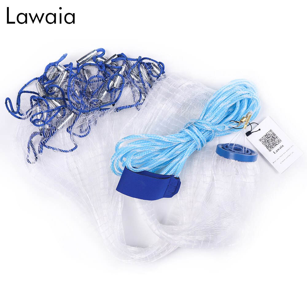 Easy throw Cast Net Diameter 2.4M-7.2M American Style Fishing Net Small Mesh Outdoor Sports Fish Trap Network