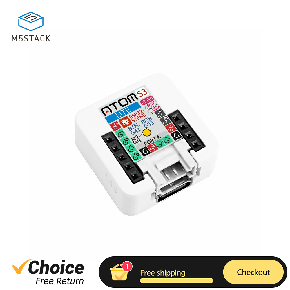 M5Stack AtomS3 Lite Atom Series ESP32-S3FN8 controlador programable 8M memoria Kit de desarrollo Wi-Fi para nodo IoT