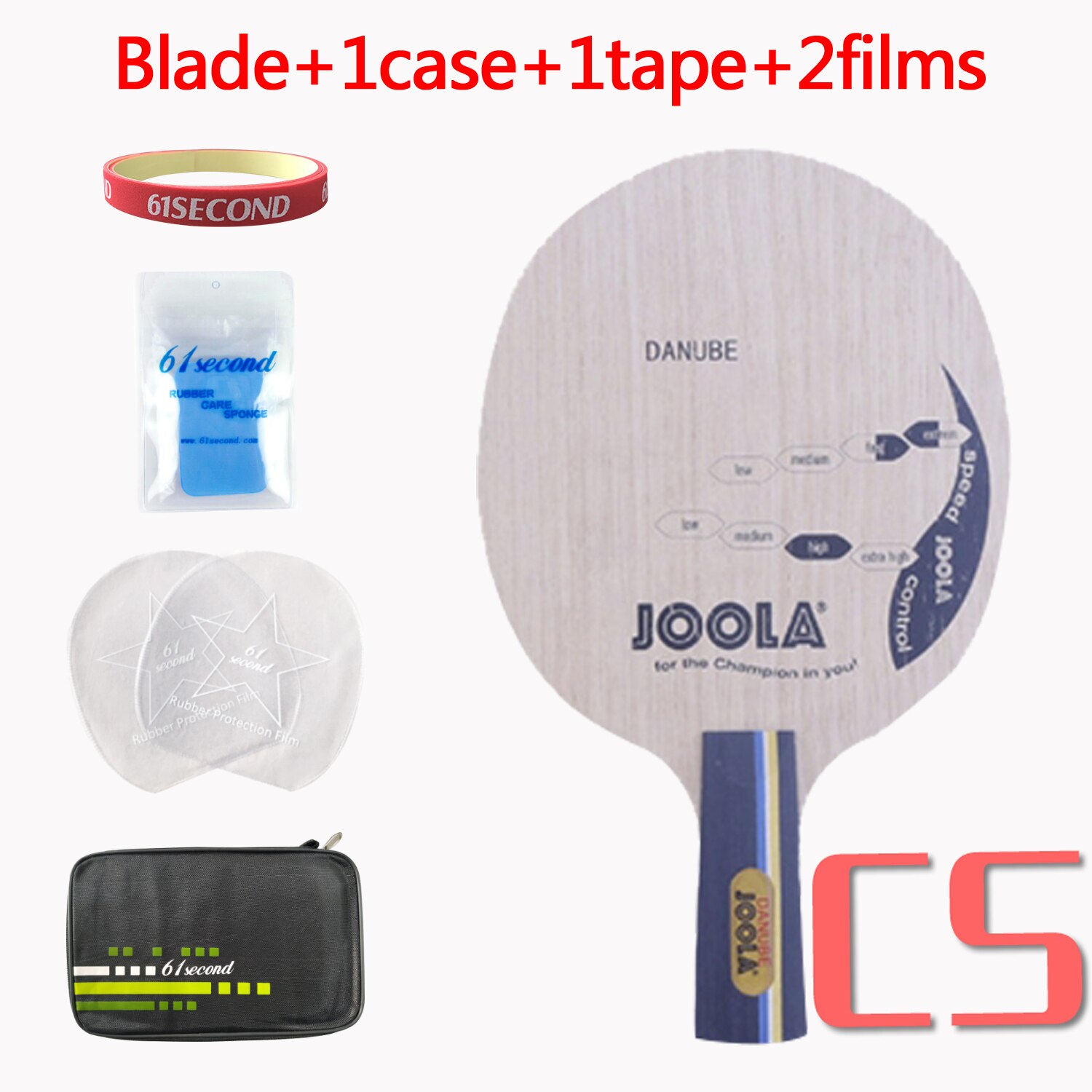 Joola donau  (5- lags træ, loop-stil) bordtennis-bladracket ping pong bat padle: Cs med fm-sag
