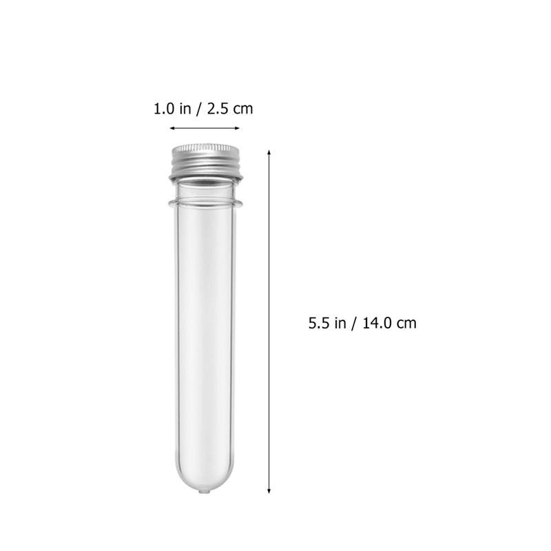 50pcs 40ml Test Tube Bottles Storage Container Cylindrical Tubes Candy Tubes Transparent Cylindrical PET Test Tube Bottle