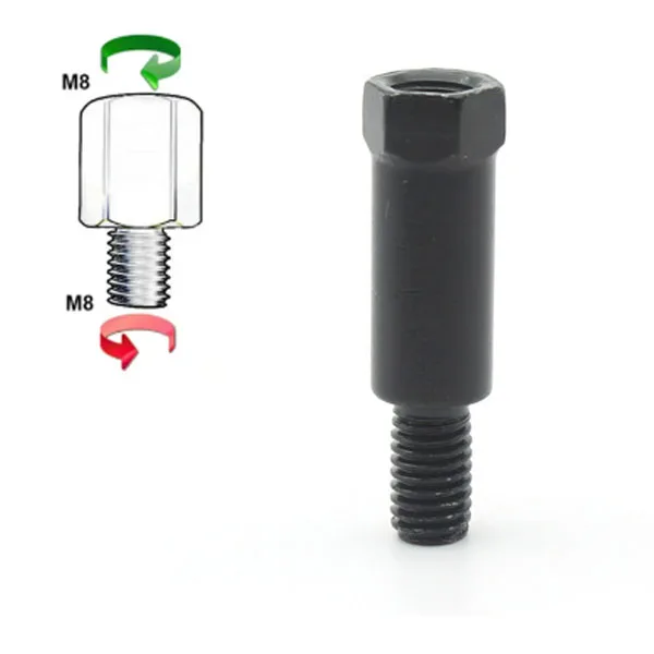 Adaptador de espelho traseiro para motocicleta, extensão mais longa, preto, m8, 8mm, m10, 10mm, anti-horário, direita, esquerda, parafuso de mudança de rosca: Cinza escuro