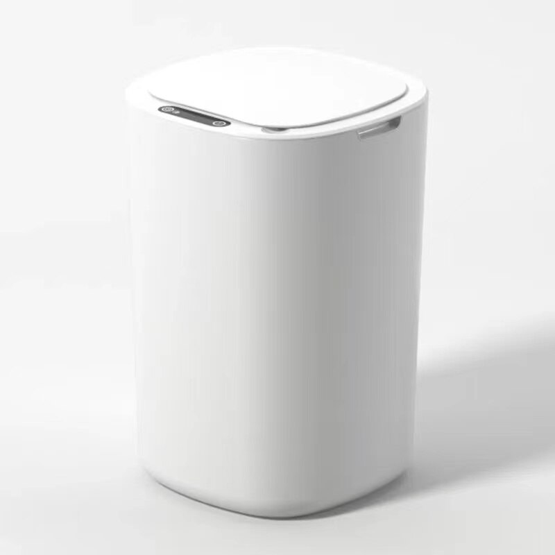 Trash Can Automatic Non-contact Smart Trash Can Household Electric Trash Can Kitchen Bathroom Living Room Trash Can Induction: 12L White