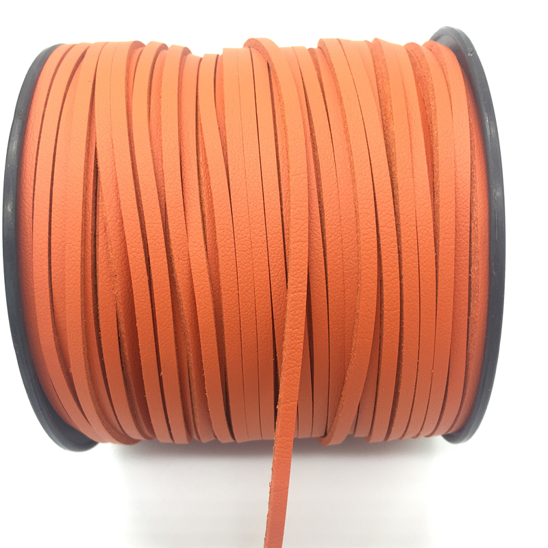 3mm 5 Yards Macrame Braided Faux Suede Cord Leather Lace DIY Handmade Beading Bracelet Jewelry Making Flat Thread String Rope: Orange