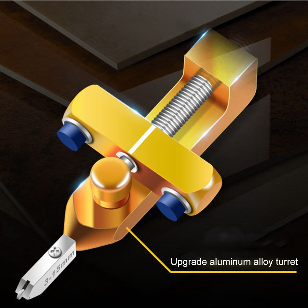 Multifunctional Tile Cutter with Wheel Diamond Roller Aluminum 2 in 1 Glass Cutter for Tiling Glass Mirror Cutting Tool