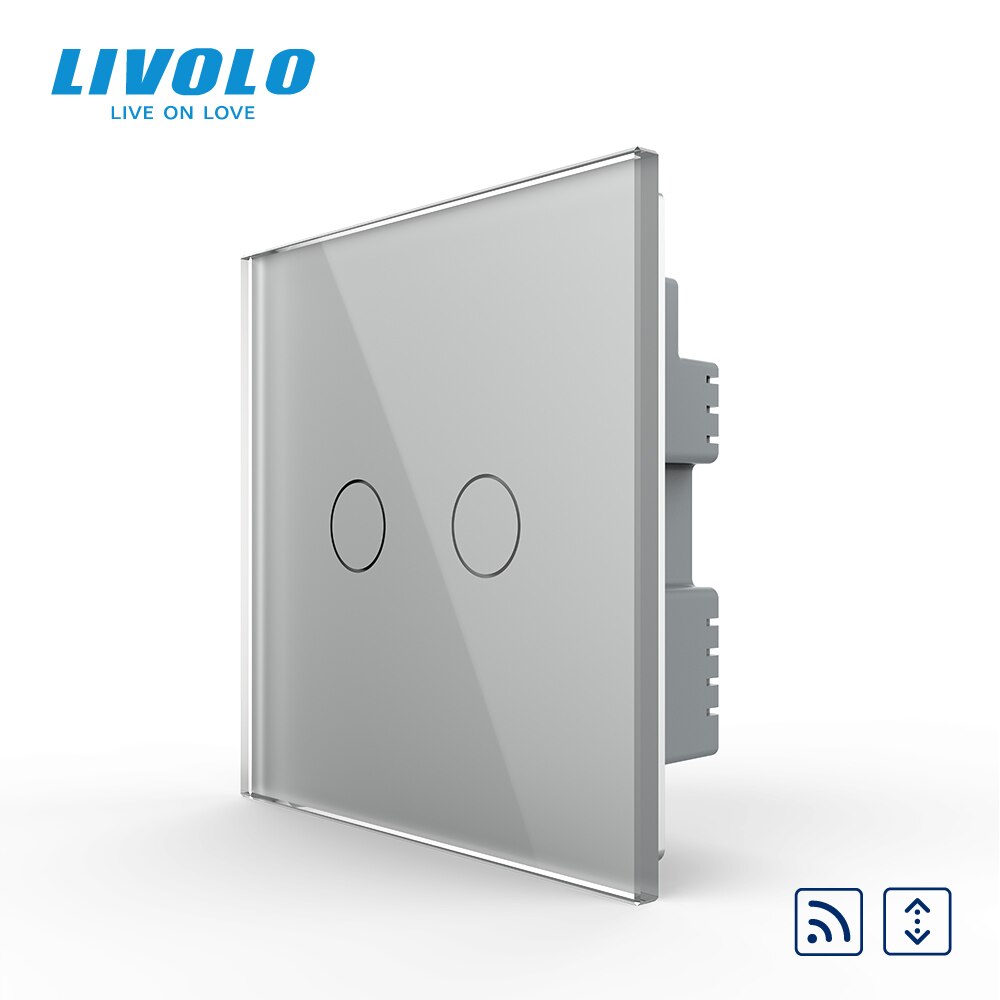 Livolo Uk Standard Touch Control Gordijnen Schakelaar, Up Down, Shutter Blind Controller,: Curtain Remote Grey