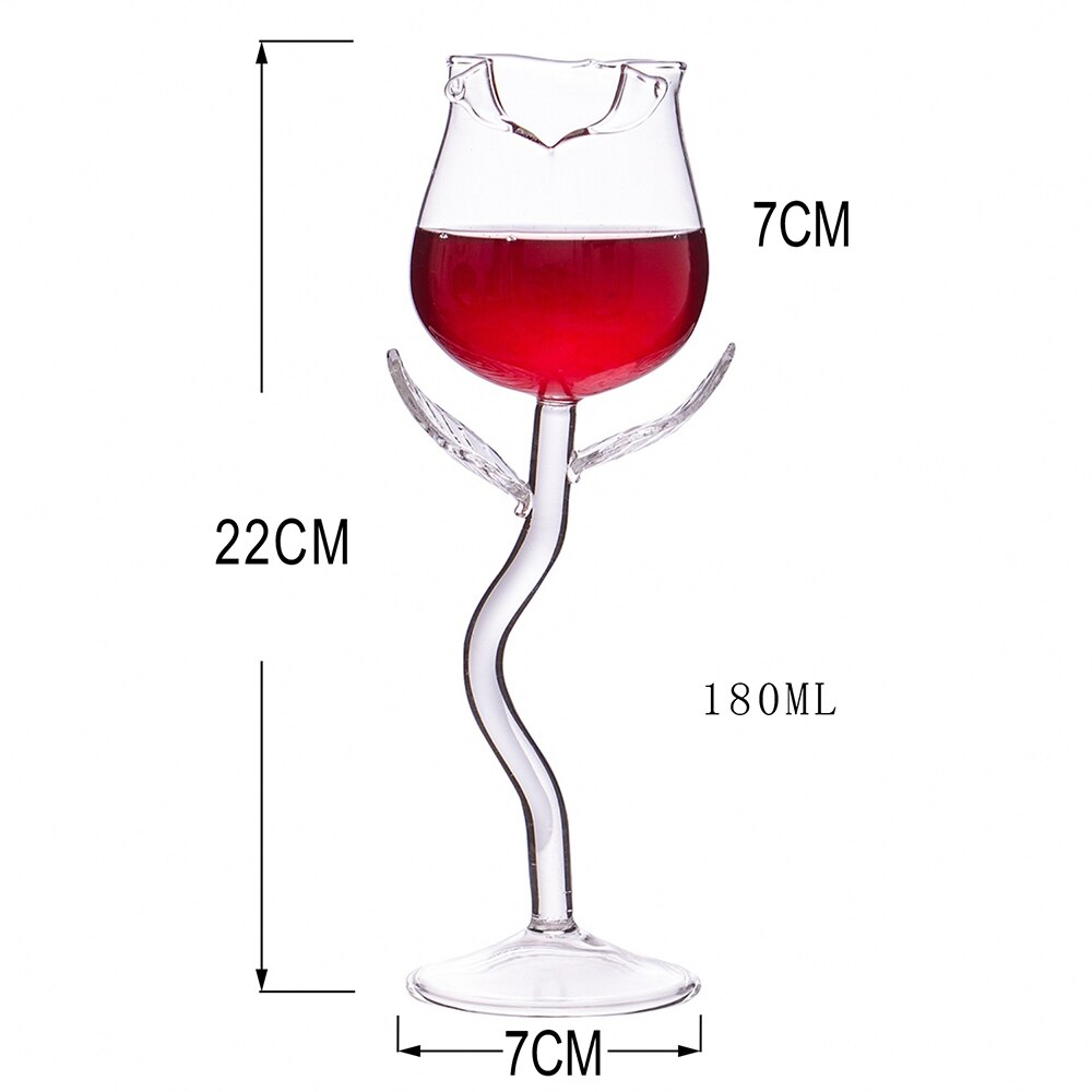 Rose Wine Glass Set Rose Flower Shape Wine Glass Creatives Rose Flower Goblet Glass For Home Party FP8