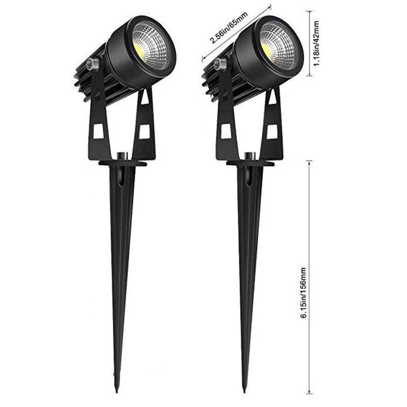 Hem aluminium led trädgårdsbelysning 5w utomhus spik gräsmatta lampa vattentät belysning led spotlights 0.5 meter kabel  ac110 v 220v dc12v