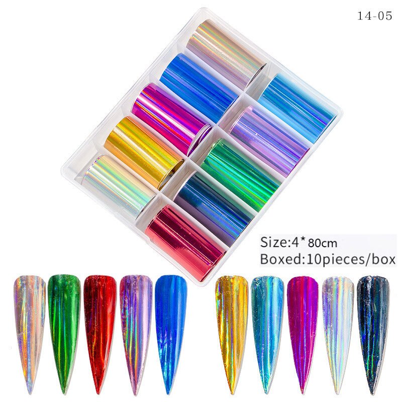 Snakeskin Marble Sticker Set Gold and silver Nail Foils Transfer Wraps Nail Art Decoration Star transfer paper 10Rolls/Bottle: 14-05