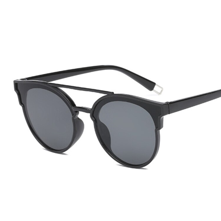 Cat eye solbriller kvinder mærke retro solbriller kvinder dame briller oculos de sol feminino lunette soleil: Sortgrå