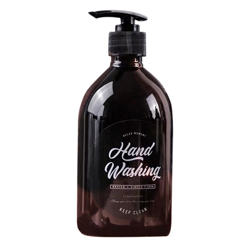Botella rellenable para baño de 500ML, bote de Gel de ducha, botella de prensa para champú, botellas vacías rellenables para almacenamiento de baño: D