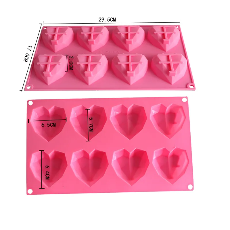 3D Geometric Cake Mold Heart Shaped Silicone Cake Mold With Mini Hammer Silicone Mousse/Chocolate Cakes Mould For Birthday