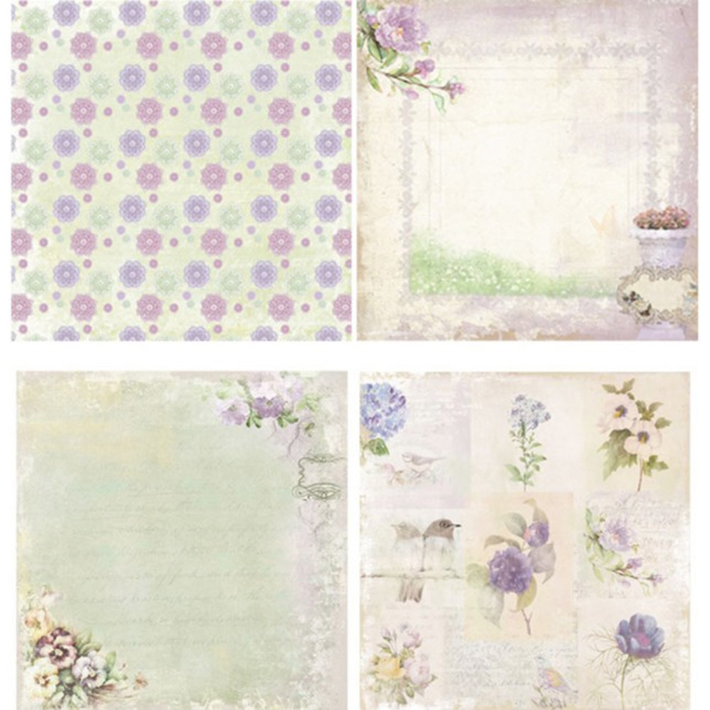 24-in-1 Scrapbook Paper Backing Background DIY Decorative Paper Pads for Box Scrapbook Greeting Card