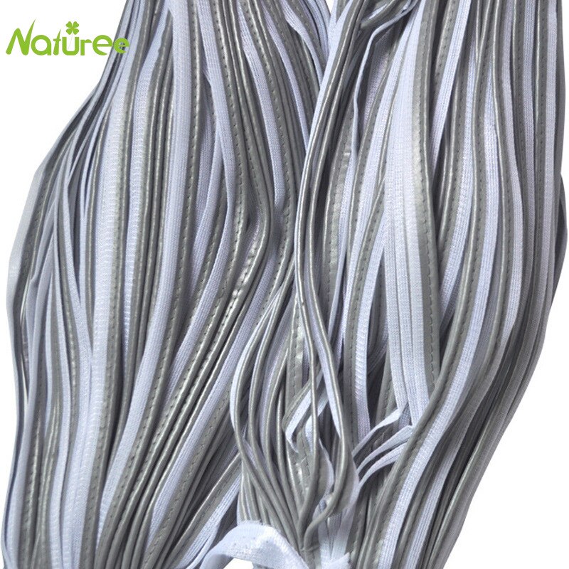 20 meter / parti lyse sølv reflekterende rørstof strip strip kant fletning trim til syet på tøj poser sko
