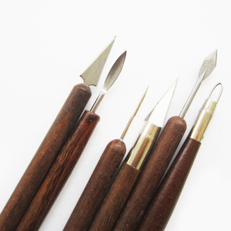 6 Stks/set Aardewerk Keramiek Gereedschap Polymeer Klei Modeling Tools Wax Carving Beeldhouwen Tool Carving Gereedschap