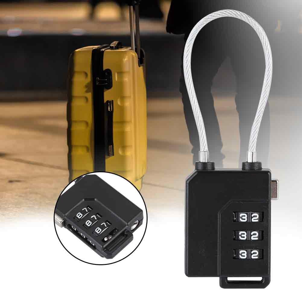 3-Digit Password TSA Steel Wire Lock Customs Code Lock for Travel Suitcase Luggage fechadura digital cerradura inteligente