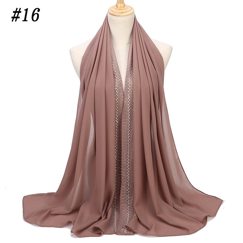 islamischen Glitter kopftuch Strass hijab schal chiffon muslimischen kopf wrap schals Malaysia hijab türkisch islamische: 16