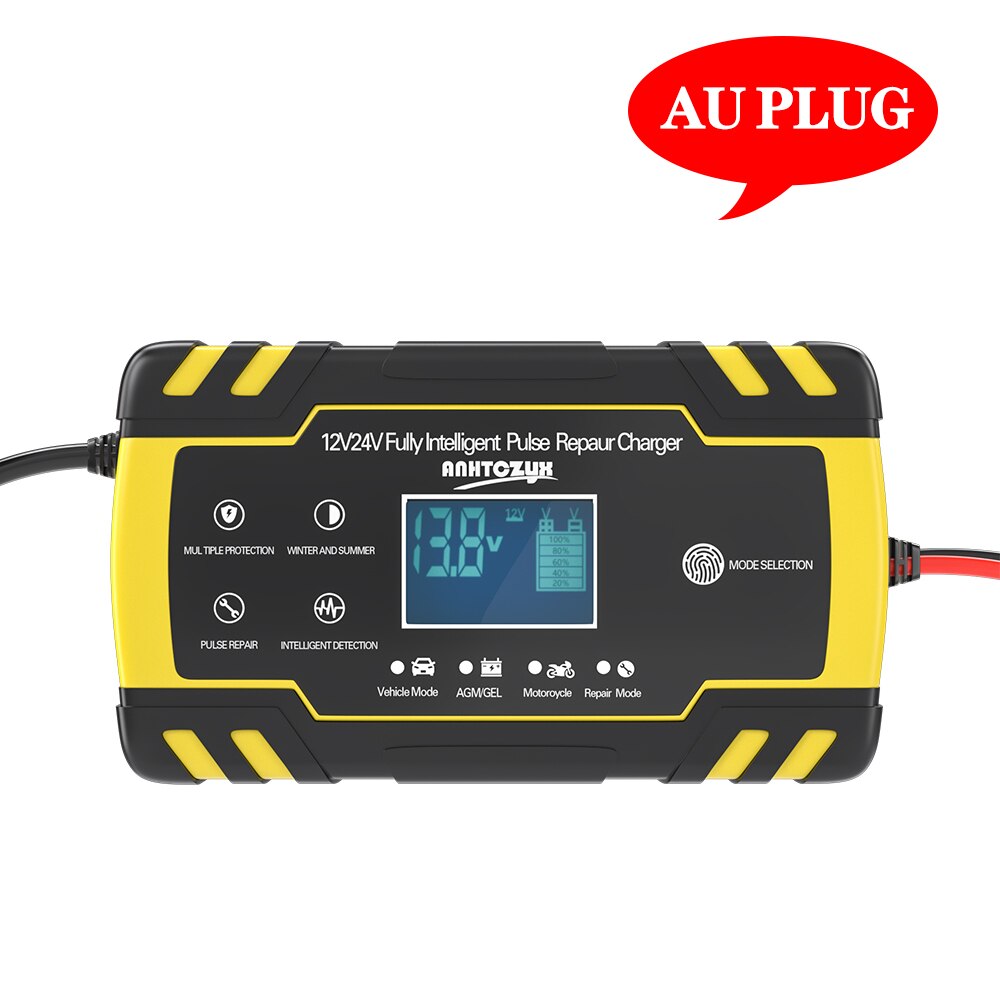 OBD2 24V 4A 12V 8A Full Automatic Car Battery Charger Pulse Repair LCD Display Smart Fast Charge AGM Deep Cycle GEL Lead-Acid: A 12V 8A 24V 4A AU