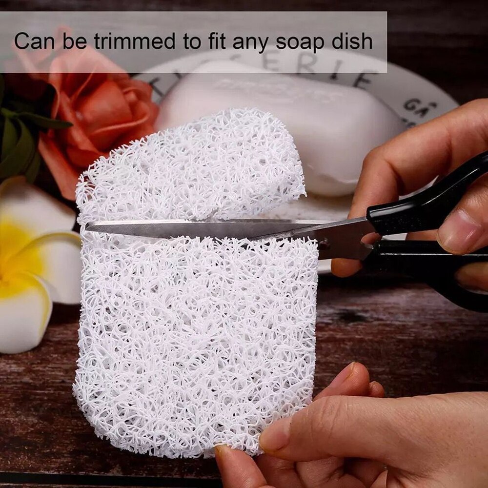 4Pcs/Set PVC Soap Saver Soap Pad Drain Pad Environmental Protection and Mildew Proof Soap Holder for Bathroom Kitchen Soap Dish