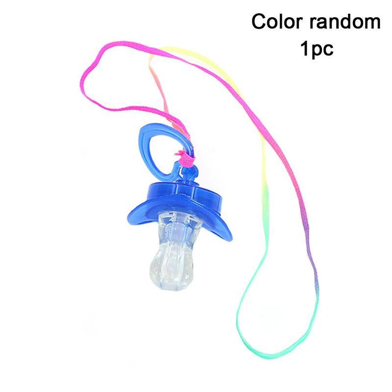 Cute Children Pacifier LED Light Flashing Whistle Colorful Necklaces Nipple Kids Toy for Christmas Bar Party Supplies Toy Random: Default Title