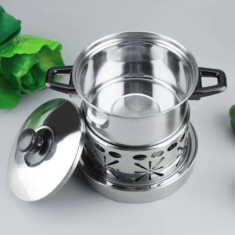 Thick Stainless Steel Pot Utensils Non-magnetic Alcohol Stove Cookware