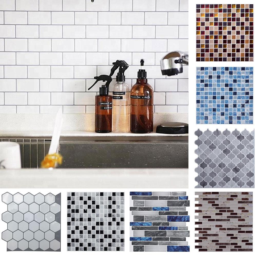 Mosaiikki itseliimautuva laatta backsplash seinätarra vinyyli kylpyhuone keittiö kodin sisustus tee itse vedenpitävä öljynkestävä