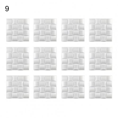 12Pcs Durable Lightweight Anti-scratch Eco-friendly Fire Resistant PVC 3D Wall Panel 3D Wall Panel for Living Room: 9