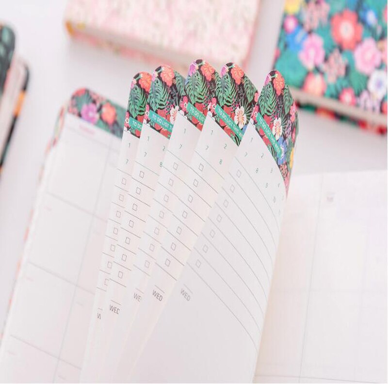 Schedule Weekly Planner Notebook Cute Little floral Flowers Notepad Hand book