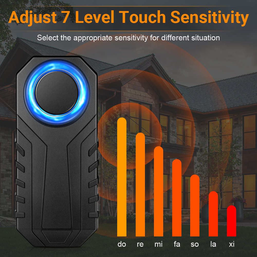 Gadpow Motorcycle Bike Wireless Remote Control Alarm Vibration Sensor 113dB Loud Waterproof Security Alarm