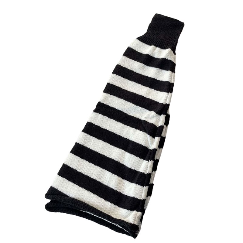 Chaussettes gothiques à rayures pour femmes Y2k, couvre-pieds en tricot décontracté, Long, évasé, Chic, longueur mollet, coréenne: white