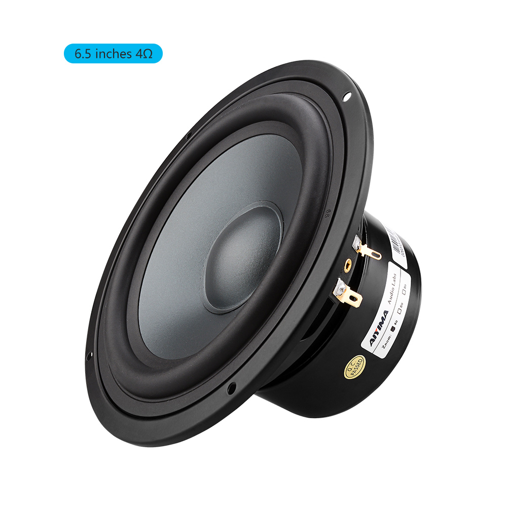 AIYIMA 1 Uds 6,5 pulgadas altavoz Woofer 4 8 Ohm 80W altavoz bajo altavoz columna Home Theater para estantería suelo sonido música DIY: 4 Ohm Speaker