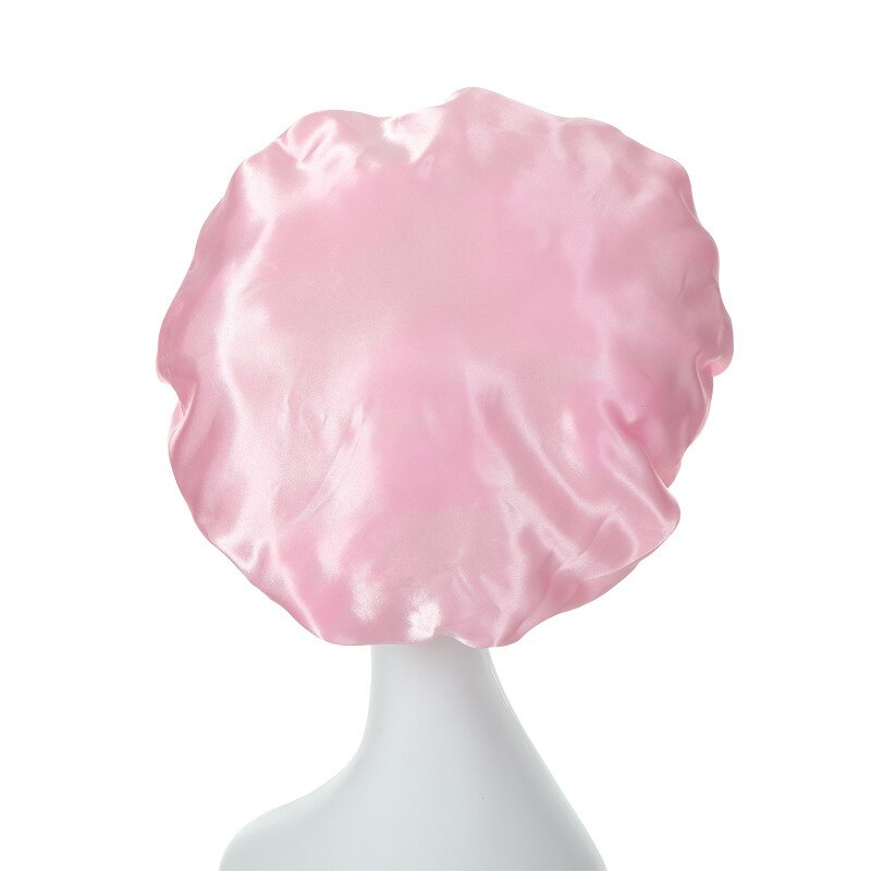 Gorro Unisex Elástico y Ancho de Satén para Dormir, Boina al Estilo Cúpula, con Cinta, para el Cuidado del Cabello de Noche y bajo la Ducha, Color Sólido