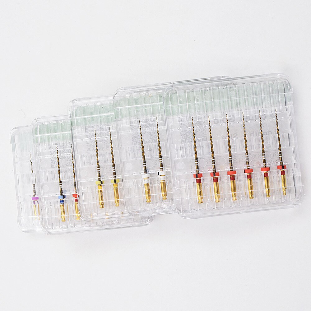 Dental guld flexibla filer endo roterande filer gyllene endodontiska filer 25mm nickel titanium instrument tandvård