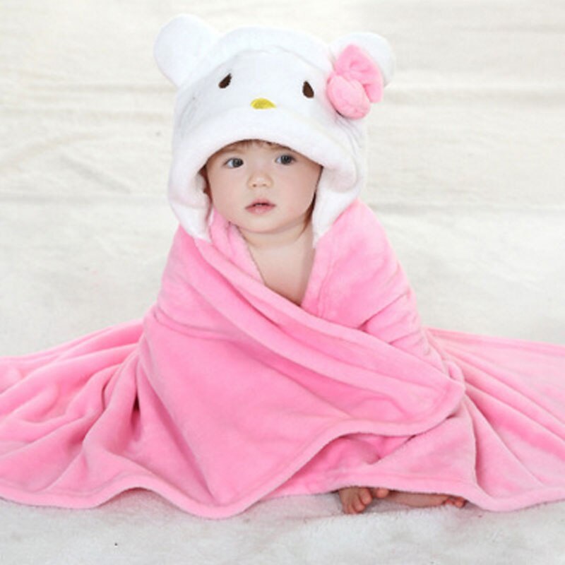 0-2 Years Old Spring and Autumn Animal Shapes Pink KT / Coffee Cow / Panda / Frog / Yellow Duck Flannel Cloak Monolayer TRQ0214