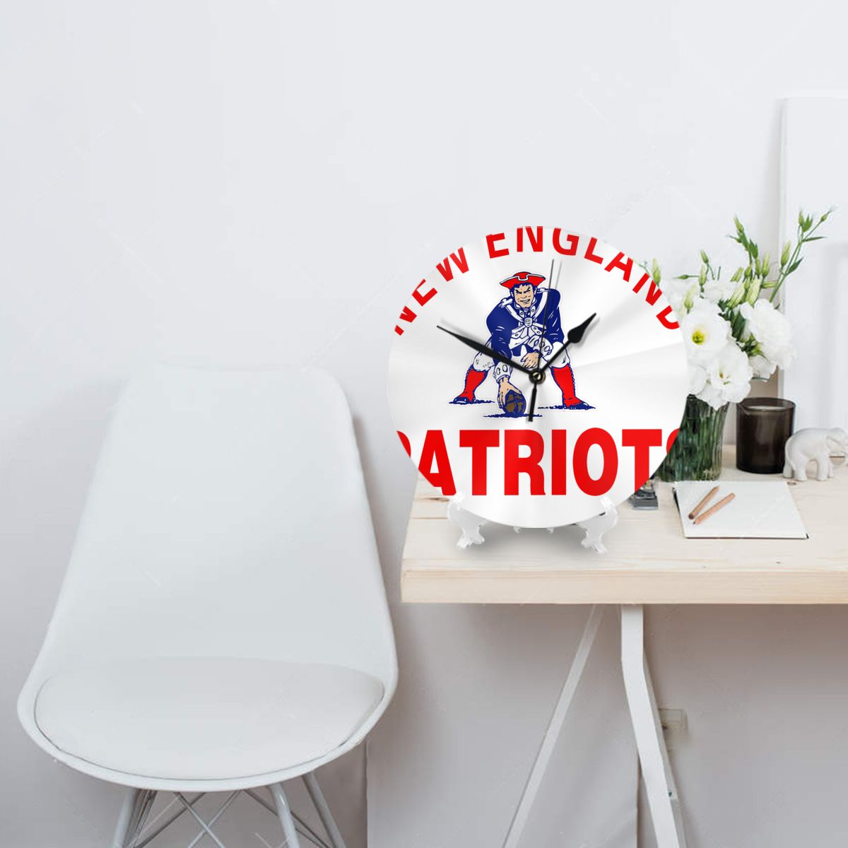 England Patriots Patriots Football Watches Wall Decor Room Wall Clock Large Clock Digital Clock Led
