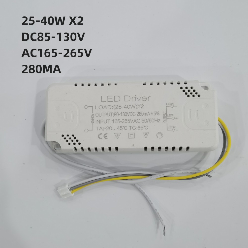 LED Driver 280mA 12-24W 25-40W 36-50W 50-70W Voeding Adapter Verlichting Transformers Verlichting Transformator: Black