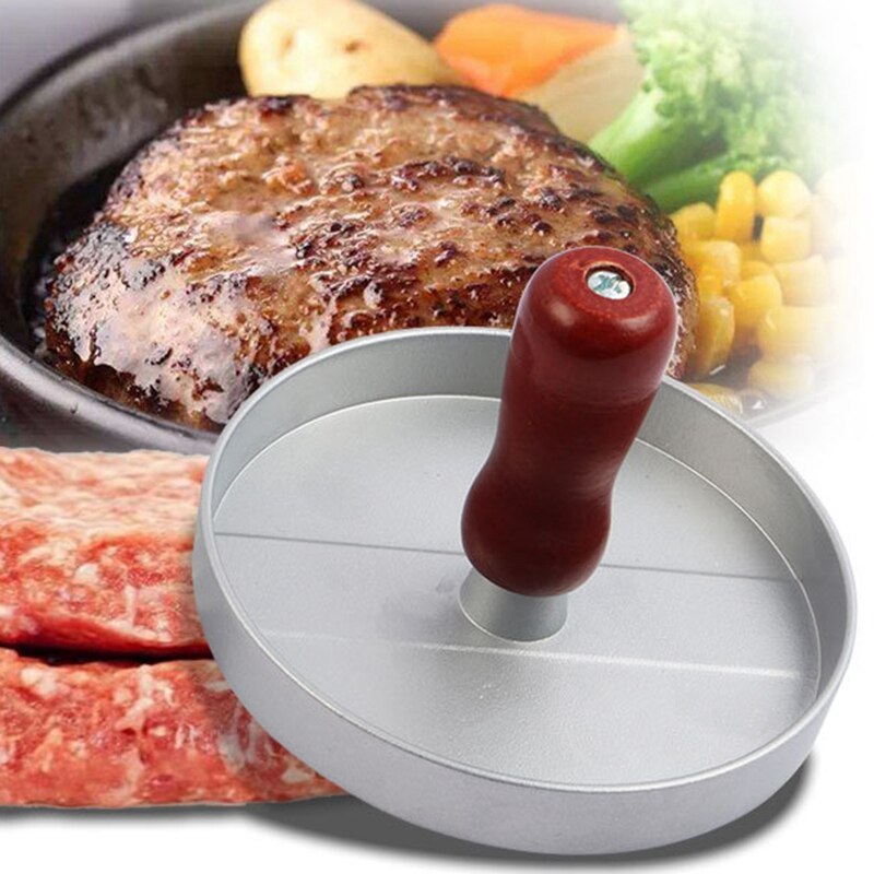 Rund aluminium hamburger stamper hamburger grillblokkform matlaging kjøkken utendørs grille størrelse diameter 12 x 2 cm
