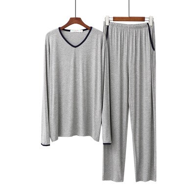 Modal Pajamas Men&#39;s Spring Autumn Long Sleeve Long Pant Sleepwear Pyjama Set Cotton Winter Male Nightwear pijama hombre