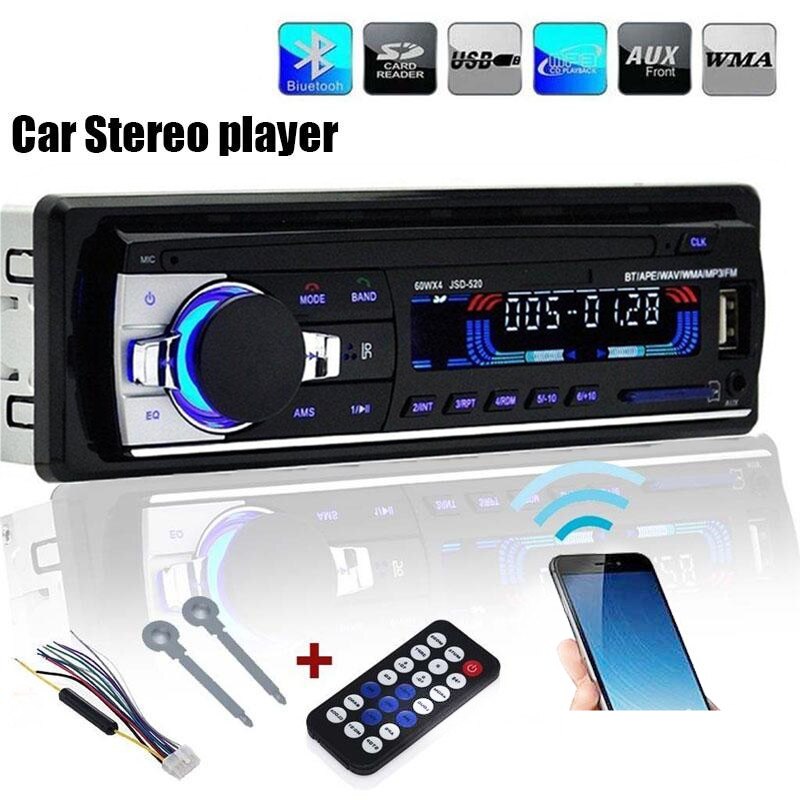 Digital Car Stereo Radio MP3 USB SD AUX-IN FM Player In-dash IPod 12V Built-in Bluetooth Microphone Support hands-free calls