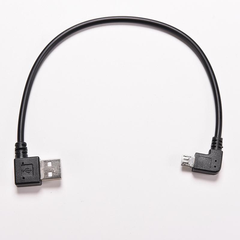 2PCS USB 2.0 Left Right Angle A Male 90 Degrees to Micro Left Angle M Cable Data Cord Cables