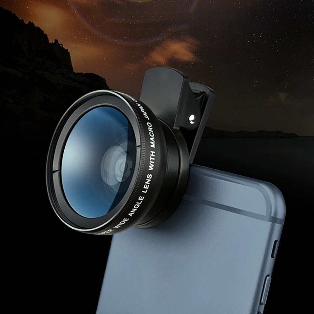 Lente gran angular 2 en 1 de 0,45x para teléfono móvil, lente Macro HD de ojo de pez, lente de cámara para iPhone, Android, teléfono, iPhone, Samsung