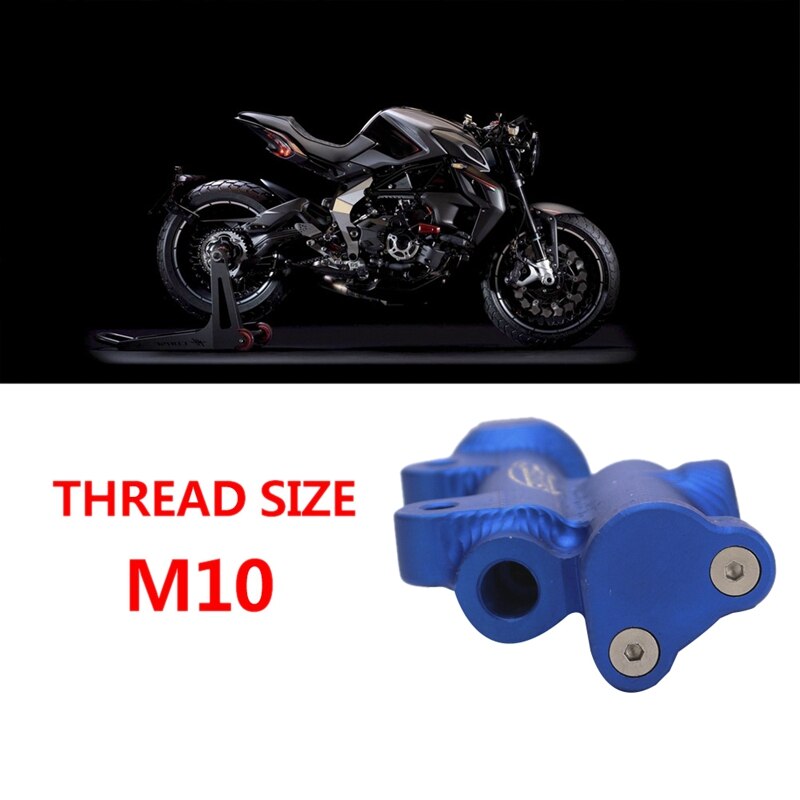Universal Motorcycle Rear Foot Brake Master Cylinder Hydraulic Brake Pump for Motorcycle Sport Dirt Bike Pit Qua Blue