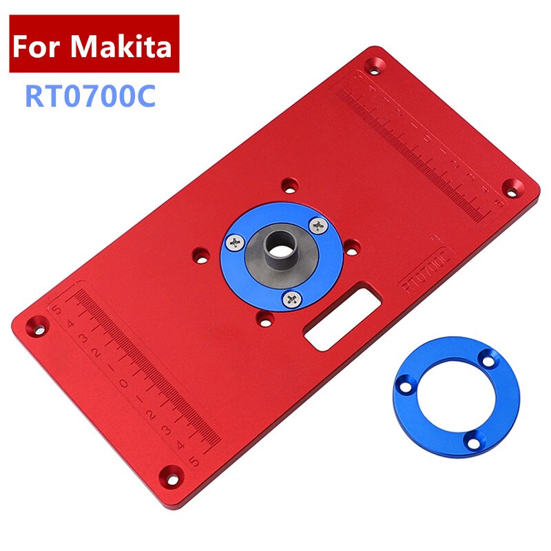 Universal Aluminum Router Table Insert Plate w/ 2 Router Insert Rings for Woodworking Benches Router for Makita RT0700C