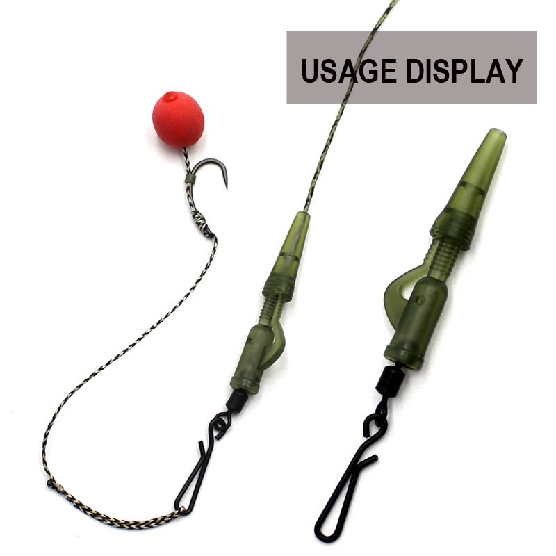 Kit de accesorios de pesca de carpa, Clips de goma de plomo, manga antienredos, giratorios de cambio rápido, aparejos de fabricación de aparejos de carpa, 30 piezas