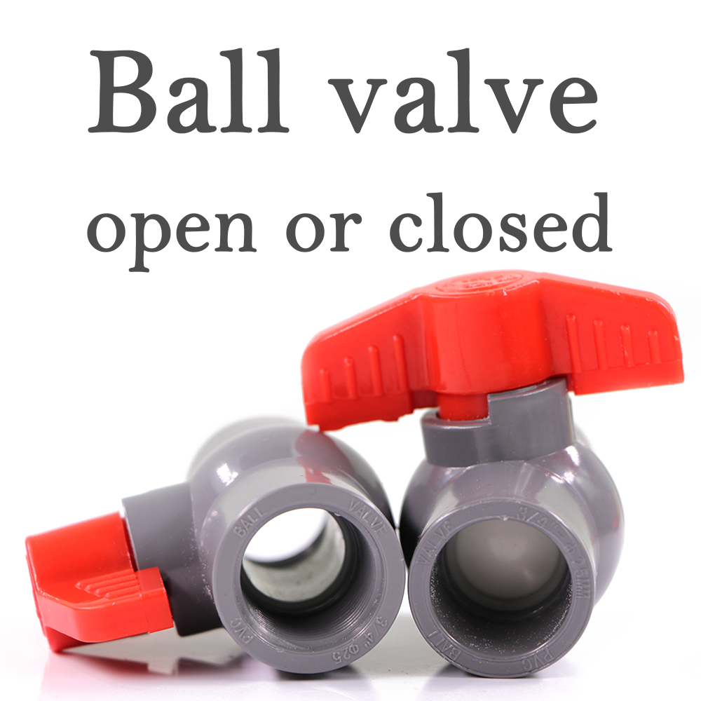 1/2" 3/4" 1" PVC Ball Valve Water Fish Tank Adapter Garden Irrigation Aquarium Pipeline Inlet Water Drain Joint Connect Repair