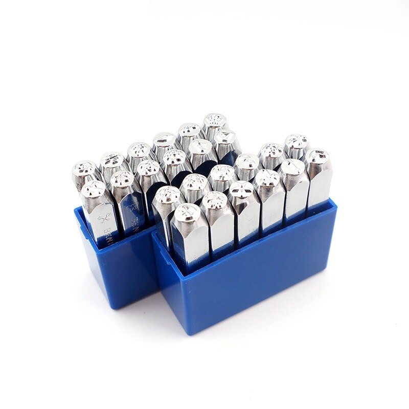 Metalen stempels voor het maken van sieraden, ponsstempels, leer hout, leer, doe-het-zelf, beginners en professionals, 6 mm, 1/4"