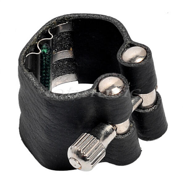 Ligadura de clarinete Bb de 10 uds, gran material de cuero, piezas para clarinete