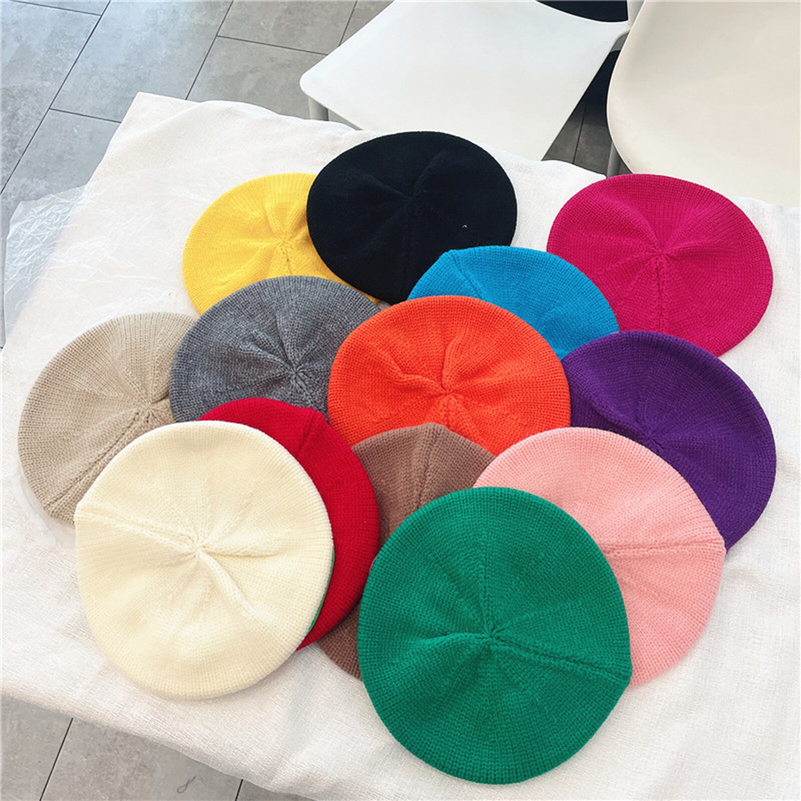 Sombrero de lana para niños, gorros de lana para bebés con patrones de letras, gorro estilo boina, cálido, para otoño e invierno, de 2 a 8 años,