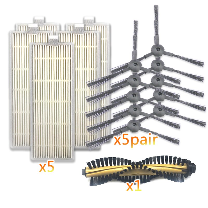Sweeping Robot Vacuum Cleaner Spare parts for Ilife A4 Household Accessories Replacement Main Side Brush Hepa Filter Main brush: 05